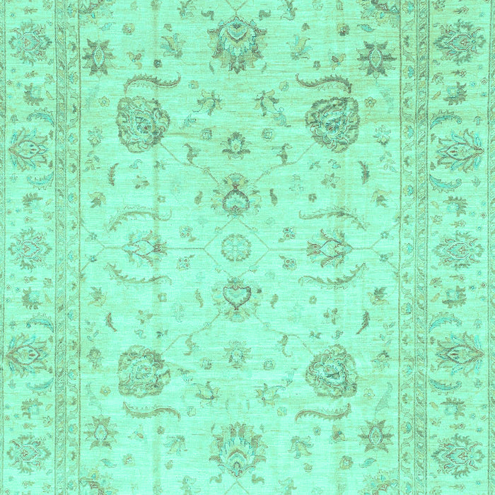 Machine Washable Oriental Turquoise Traditional Area Rugs, wshabs3824turq