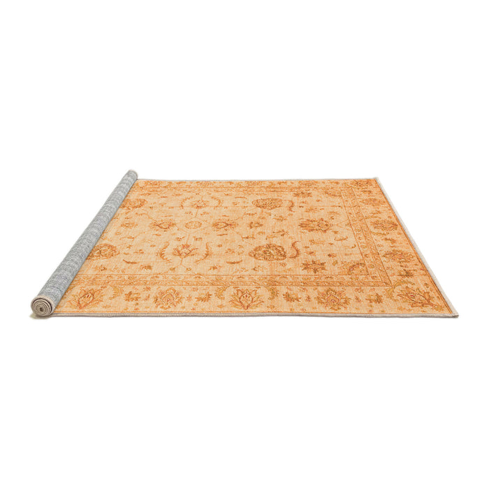Sideview of Machine Washable Oriental Orange Traditional Area Rugs, wshabs3824org