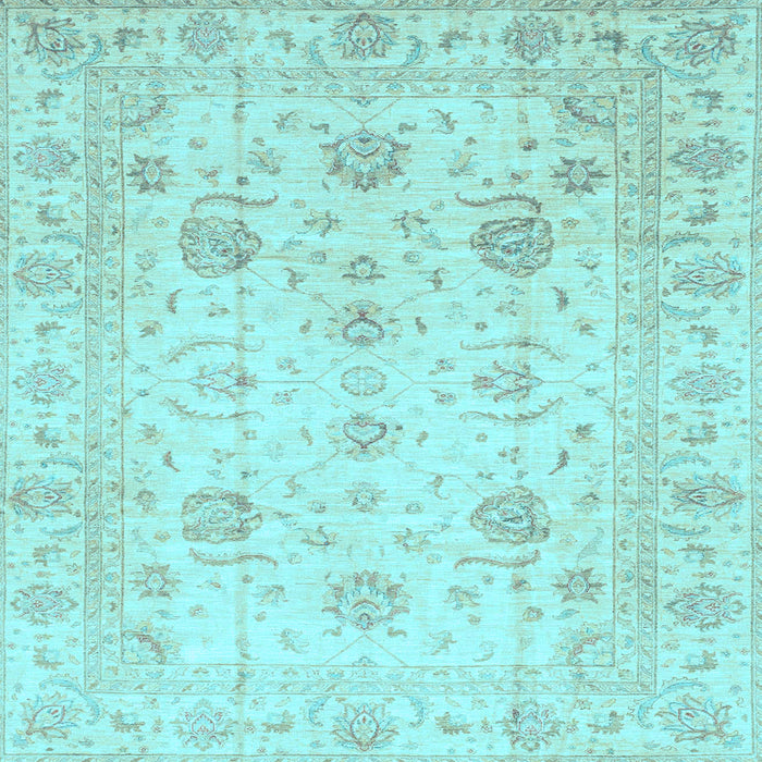 Square Machine Washable Oriental Light Blue Traditional Rug, wshabs3824lblu