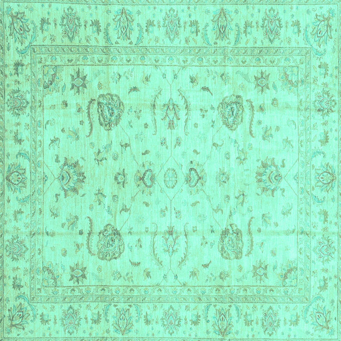 Square Oriental Turquoise Traditional Rug, abs3824turq