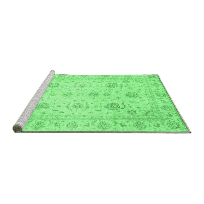 Sideview of Machine Washable Oriental Emerald Green Traditional Area Rugs, wshabs3824emgrn