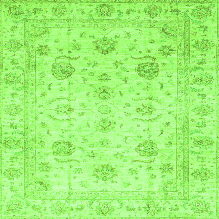 Square Machine Washable Oriental Green Traditional Area Rugs, wshabs3824grn