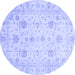 Round Oriental Blue Traditional Rug, abs3824blu