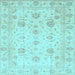 Square Oriental Light Blue Traditional Rug, abs3824lblu