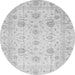 Round Oriental Gray Traditional Rug, abs3824gry