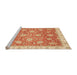 Sideview of Machine Washable Abstract Orange Red Rug, wshabs3825