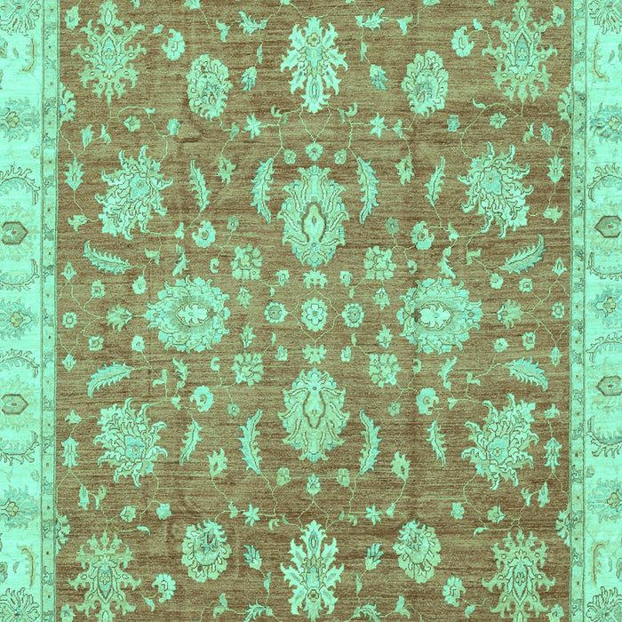 Machine Washable Oriental Turquoise Traditional Area Rugs, wshabs3825turq