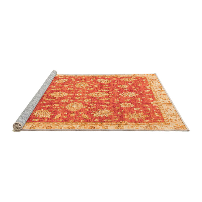 Sideview of Machine Washable Oriental Orange Traditional Area Rugs, wshabs3825org