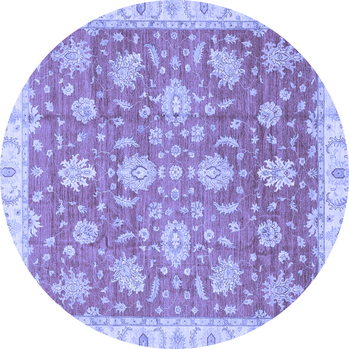 Round Oriental Blue Traditional Rug, abs3825blu