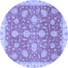 Round Oriental Blue Traditional Rug, abs3825blu