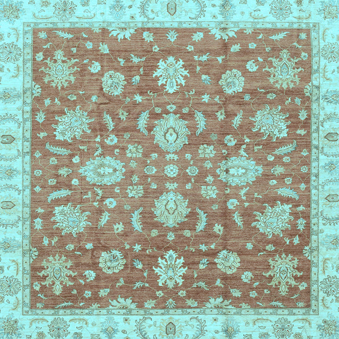 Square Machine Washable Oriental Light Blue Traditional Rug, wshabs3825lblu