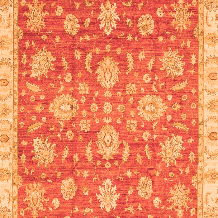 Machine Washable Oriental Orange Traditional Area Rugs, wshabs3825org