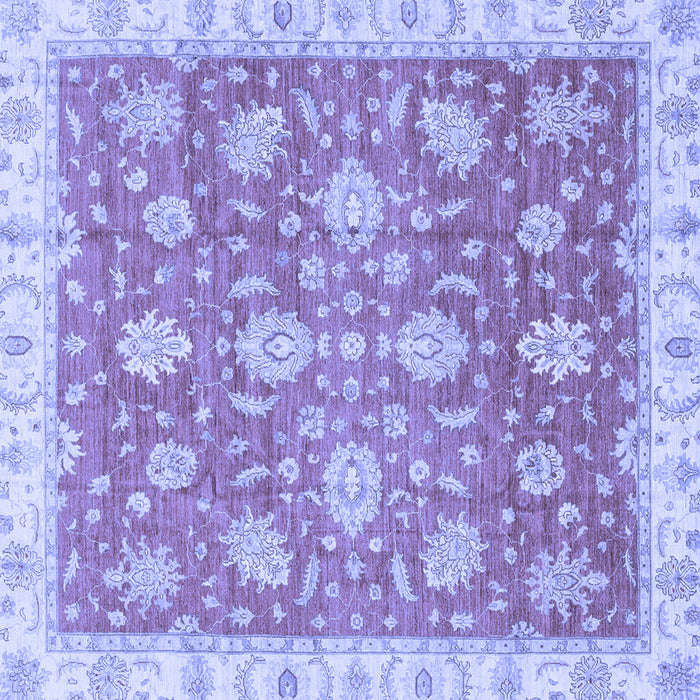 Square Machine Washable Oriental Blue Traditional Rug, wshabs3825blu