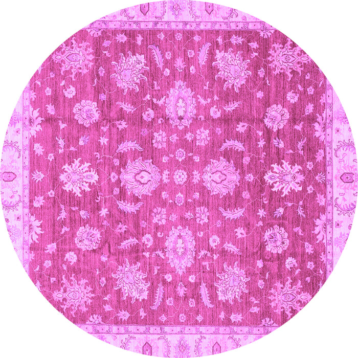 Round Oriental Purple Traditional Rug, abs3825pur