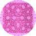 Round Oriental Purple Traditional Rug, abs3825pur