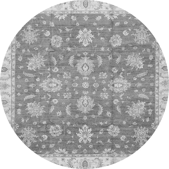 Round Oriental Gray Traditional Rug, abs3825gry