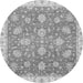 Round Oriental Gray Traditional Rug, abs3825gry