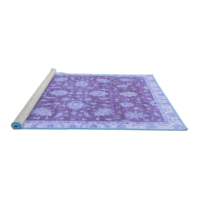 Sideview of Machine Washable Oriental Blue Traditional Rug, wshabs3825blu