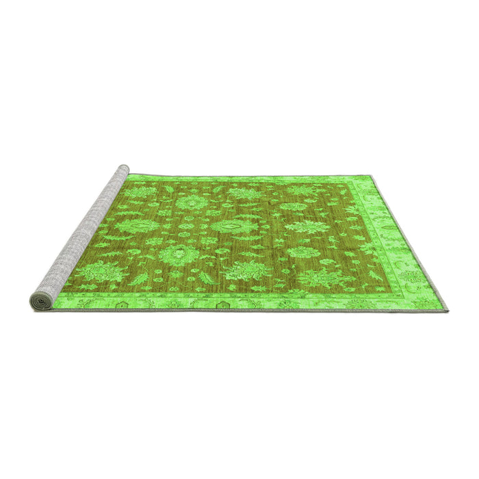 Sideview of Machine Washable Oriental Green Traditional Area Rugs, wshabs3825grn