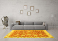 Machine Washable Oriental Yellow Traditional Rug, wshabs3825yw