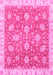 Machine Washable Oriental Pink Traditional Rug, wshabs3825pnk