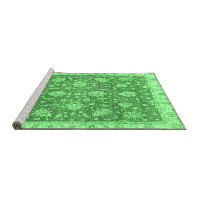 Sideview of Machine Washable Oriental Emerald Green Traditional Area Rugs, wshabs3825emgrn