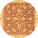 Round Oriental Brown Traditional Rug, abs3825brn