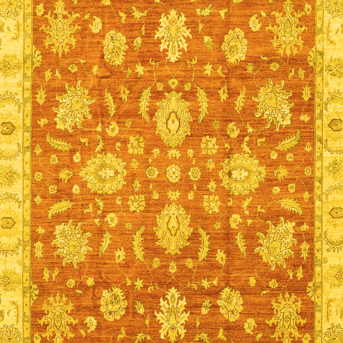 Machine Washable Oriental Yellow Traditional Rug, wshabs3825yw