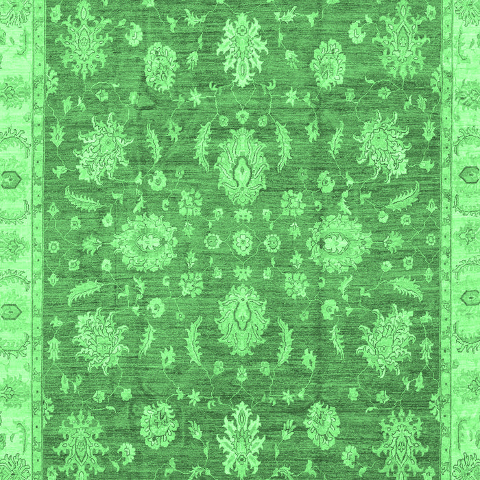 Machine Washable Oriental Emerald Green Traditional Area Rugs, wshabs3825emgrn