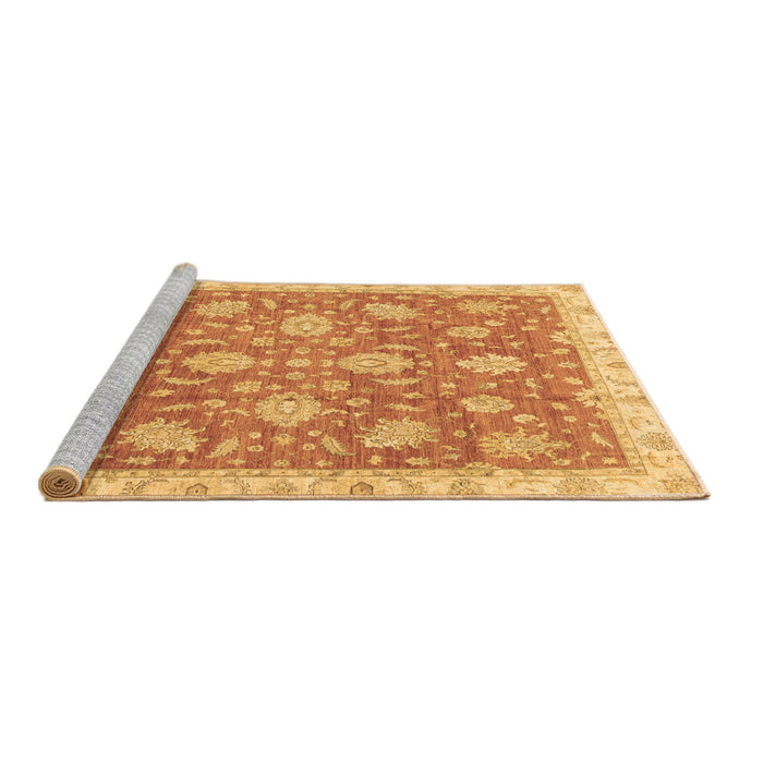 Sideview of Machine Washable Oriental Brown Traditional Rug, wshabs3825brn