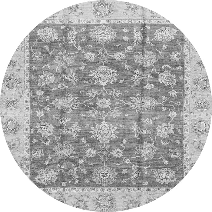 Round Abstract Gray Modern Rug, abs3826gry