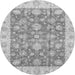 Round Abstract Gray Modern Rug, abs3826gry