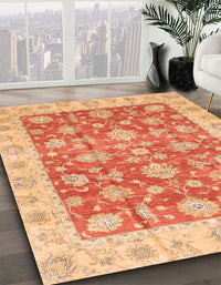 Abstract Orange Red Modern Rug, abs3826