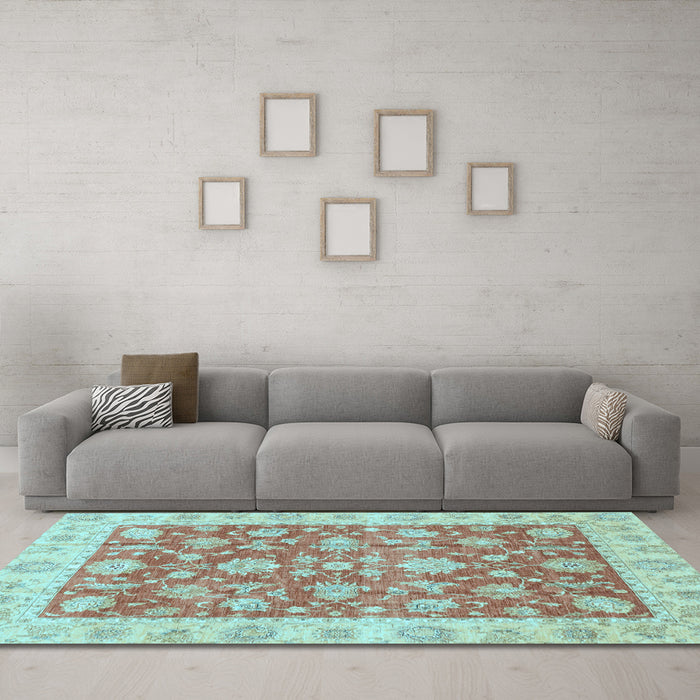 Machine Washable Abstract Light Blue Modern Rug in a Living Room, wshabs3826lblu