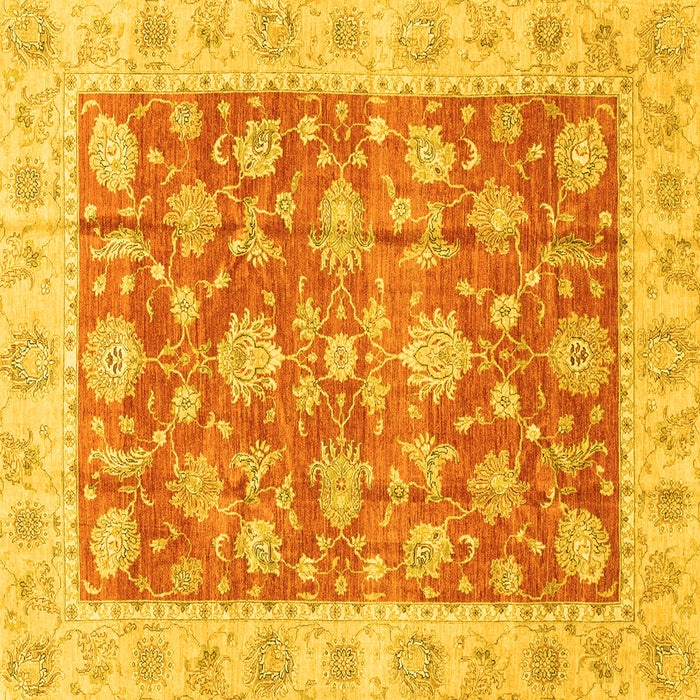 Square Abstract Yellow Modern Rug, abs3826yw