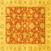 Square Abstract Yellow Modern Rug, abs3826yw