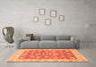 Machine Washable Abstract Orange Modern Area Rugs in a Living Room, wshabs3826org