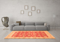 Machine Washable Abstract Orange Modern Rug, wshabs3826org