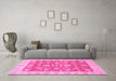 Machine Washable Abstract Pink Modern Rug in a Living Room, wshabs3826pnk