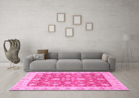 Machine Washable Abstract Pink Modern Rug, wshabs3826pnk