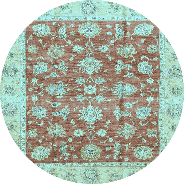 Round Machine Washable Abstract Light Blue Modern Rug, wshabs3826lblu
