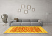 Machine Washable Abstract Yellow Modern Rug in a Living Room, wshabs3826yw