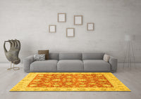 Machine Washable Abstract Yellow Modern Rug, wshabs3826yw