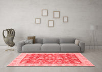 Machine Washable Abstract Red Modern Rug, wshabs3826red