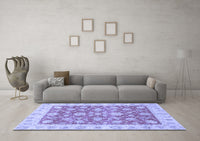 Machine Washable Abstract Blue Modern Rug, wshabs3826blu