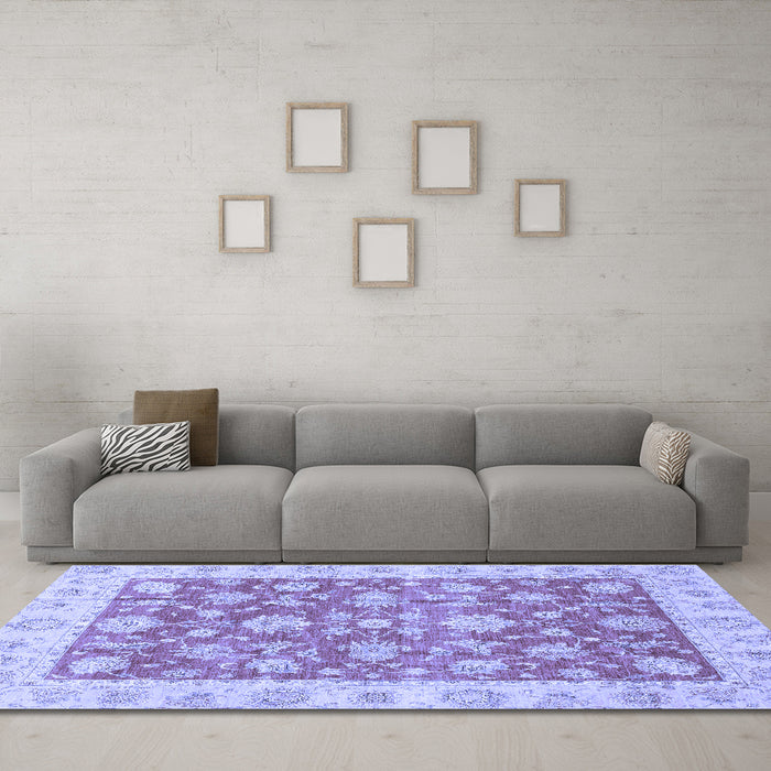 Machine Washable Abstract Blue Modern Rug in a Living Room, wshabs3826blu