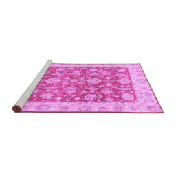 Sideview of Machine Washable Abstract Purple Modern Area Rugs, wshabs3826pur