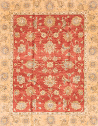 Machine Washable Abstract Orange Red Rug, wshabs3826