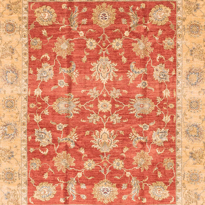Machine Washable Abstract Orange Red Rug, wshabs3826