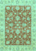 Machine Washable Abstract Turquoise Modern Area Rugs, wshabs3826turq